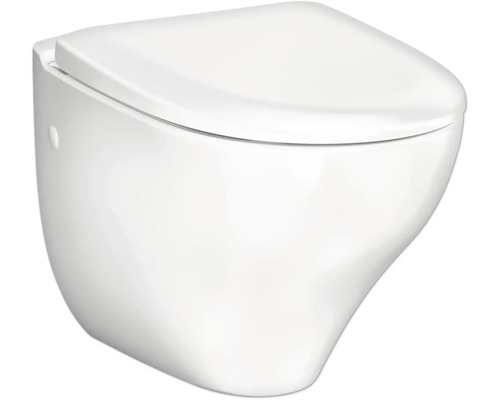 Vägghängd WC med djup spolning och lock