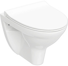 Vägghängd toalett med djup spolning och lock