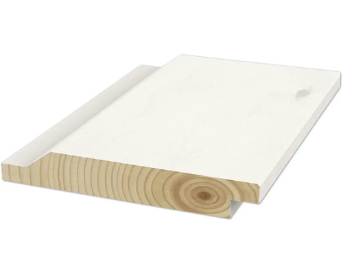 Ytterpanel enkelfas grundmålad vit falsad 22x145x3600 mm Spontat bräda av trä