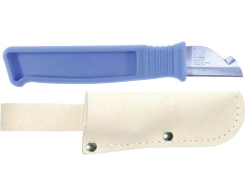 Skalkniv NEMIQ slipning för högerhänta blå Stekjärn med plasthandtag och slida