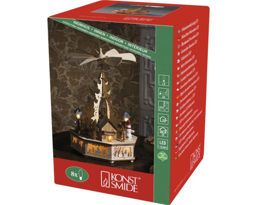 Konst Smide fönsterljusstake med LED-belysning i produktförpackning