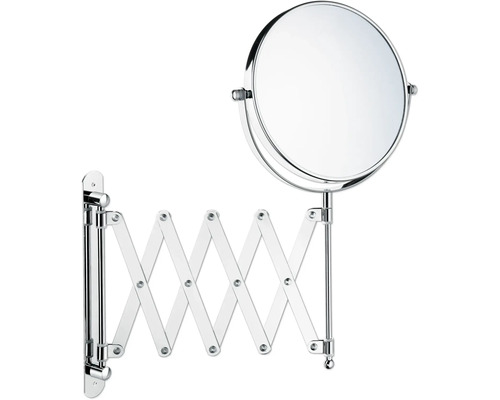 Sminkspegel BESLAGSBODEN Glow krom två sidor X1/X7 170 mm på utdragbar arm Justerbar väggspegel med saxarm