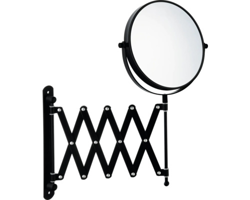 Sminkspegel BESLAGSBODEN Glow svart två sidor X1/X7 170 mm på utdragbar arm Väggmonterad sminkspegel med svängarm