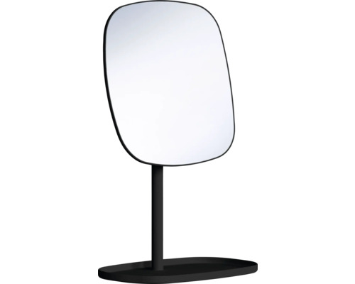 Sminkspegel på fot BESLAGSBODEN med fat svart X7 Fristående sminkspegel med svart ram och fot
