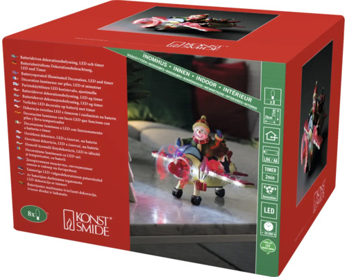Batteridriven dekorativ LED-belysning med timer i produktförpackning