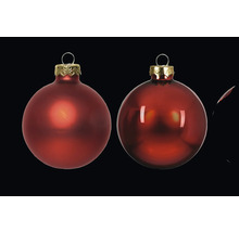 Två röda julgranskulor
