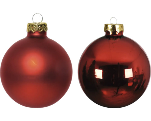 Två julgranskulor med upphängning
