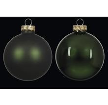 Två julgranskulor av glas med upphängning
