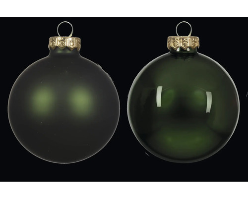 Två julgranskulor av glas med upphängning