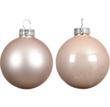 Två julgranskulor i glas