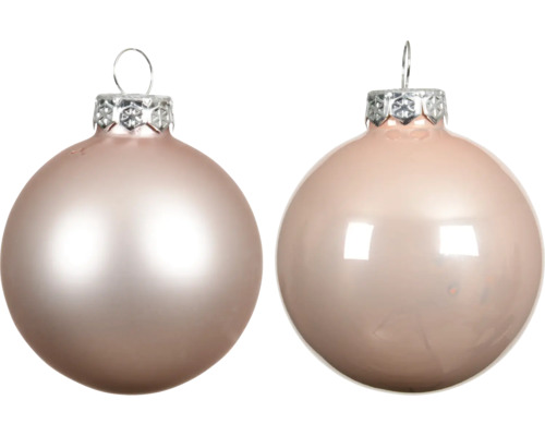 Två julgranskulor i glas