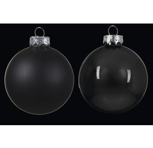 Två julgranskulor i glas med upphängning
