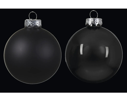 Två julgranskulor i glas med upphängning