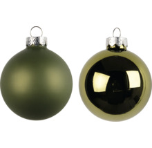 Två julgranskulor med upphängning