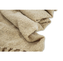 Beige överkast med fransar