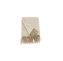 Beige överkast med fransar