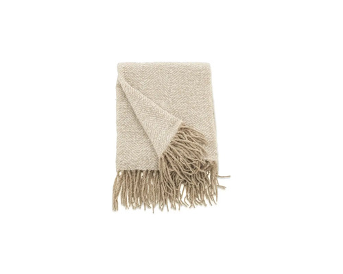 Beige överkast med fransar