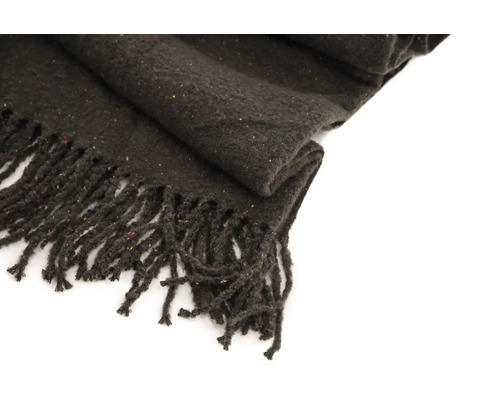 Mörk halsduk med fransar