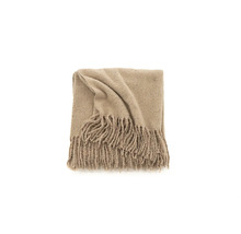 Beige överkast med fransar