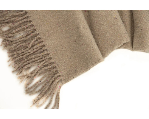 Beige överkast med fransar
