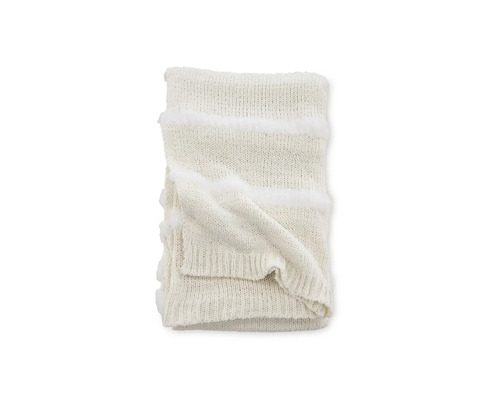 Vikt stickad filt med fransar