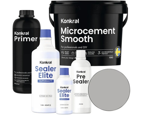 Konkral microcement set med primer, pre-sealer och sealer elite