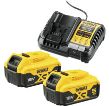 DeWalt-laddare med två 18 V-batterier