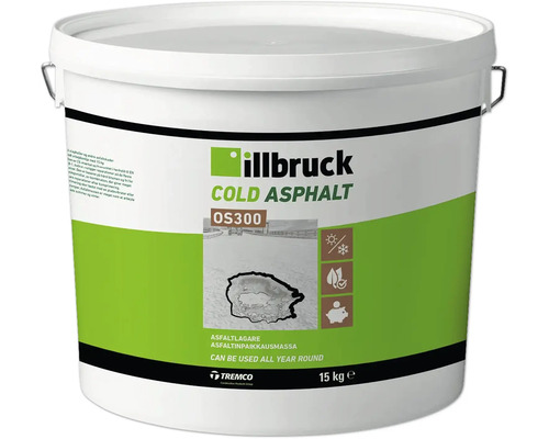 Asfaltlagare ILLBRUCK OS300 hink 15kg Hink med Illbruck kall asfalt för reparation av asfaltskador