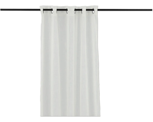 Gardin VENTURE HOME Kaya vit öljett 290x140cm 2-pack Vit gardin med öljetter på en gardinstång