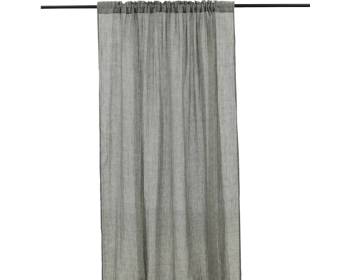 Gardin VENTURE HOME Elena mörkgrå 290x135cm 2-pack Gardin med rynkbandsupphängning på gardinstång