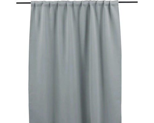 Grå gardin på gardinstång
