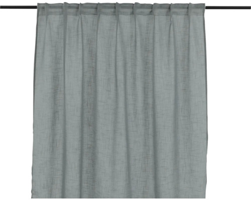 Gardin VENTURE HOME Kaya grå multiband 290x140cm 2-pack Grå gardin med rynkbandsupphängning på en gardinstång