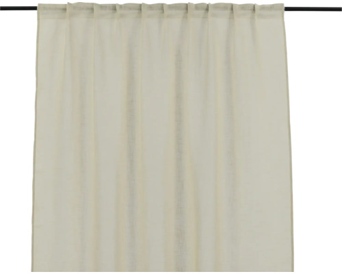Gardin VENTURE HOME Kaya beige multiband 290x140cm 2-pack Gardin med öglor upphängd på gardinstång