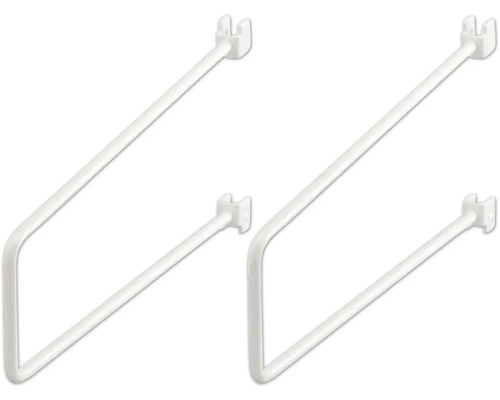 Bokstöd för skena ELFA 250mm vit 2-pack 6000207 Två vita handdukshängare för väggmontering