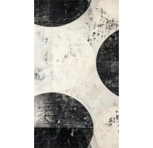 Abstrakt konst med cirkelmönster i svartvitt