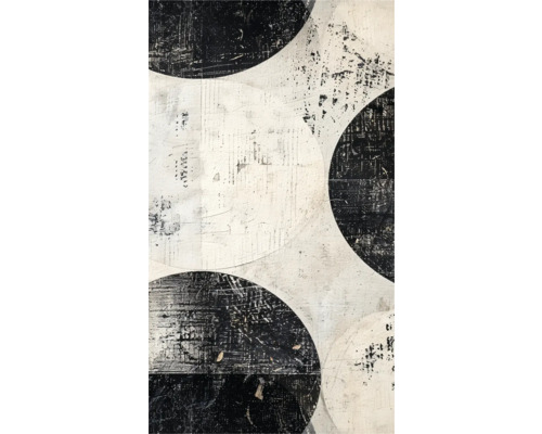 Abstrakt konst med cirkelmönster i svartvitt