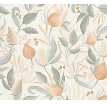 Tapet med blommönster av blommor och blad