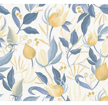 Blommig tapet med blommor och blad