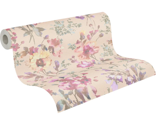 Tapetrulle med blommönster
