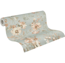 Tapetrulle med blommönster