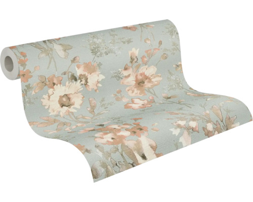 Tapetrulle med blommönster