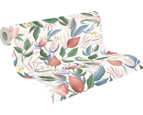 Tapetrulle med blommor och blad