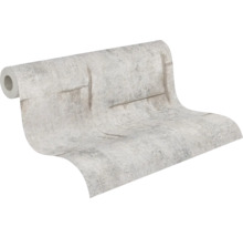 Tapetrulle med betonglook och repdesign