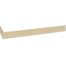 Trähylla med metallfäste