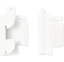 Två vita radiatorfästen