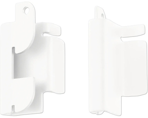 Två vita radiatorfästen