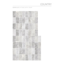 Grå väggplattor i lantlig stil, 30x60 cm