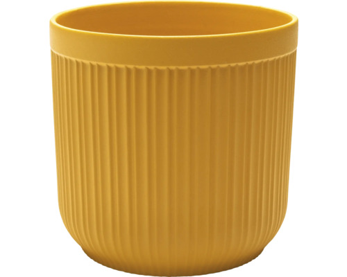 Gul blomkruka med räfflat mönster