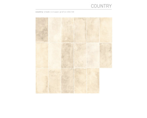 Arrangemang av Country Cream vägg- och golvplattor, format 60x120