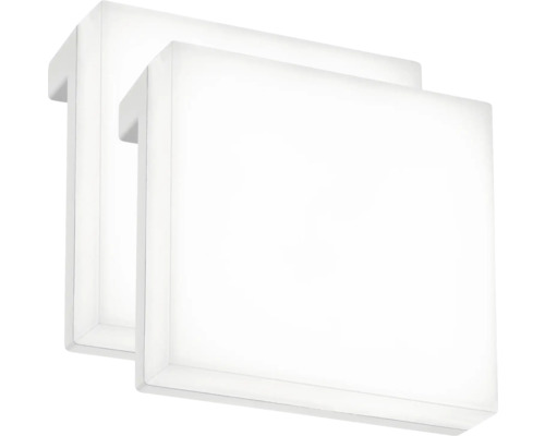 Två kvadratiska LED-paneler för takmontering